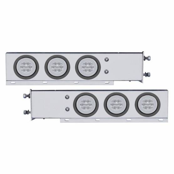 UNITED PACIFIC - UNITED PACIFIC - 63763 - BARRA DE RESORTE SS CON PATRÓN DE PERNO DE 3-3/4" CON 6X 21 LED GLOLIGHT DE 4" -LED ROJO/LEENTE TRANSPARENTE (PAR)