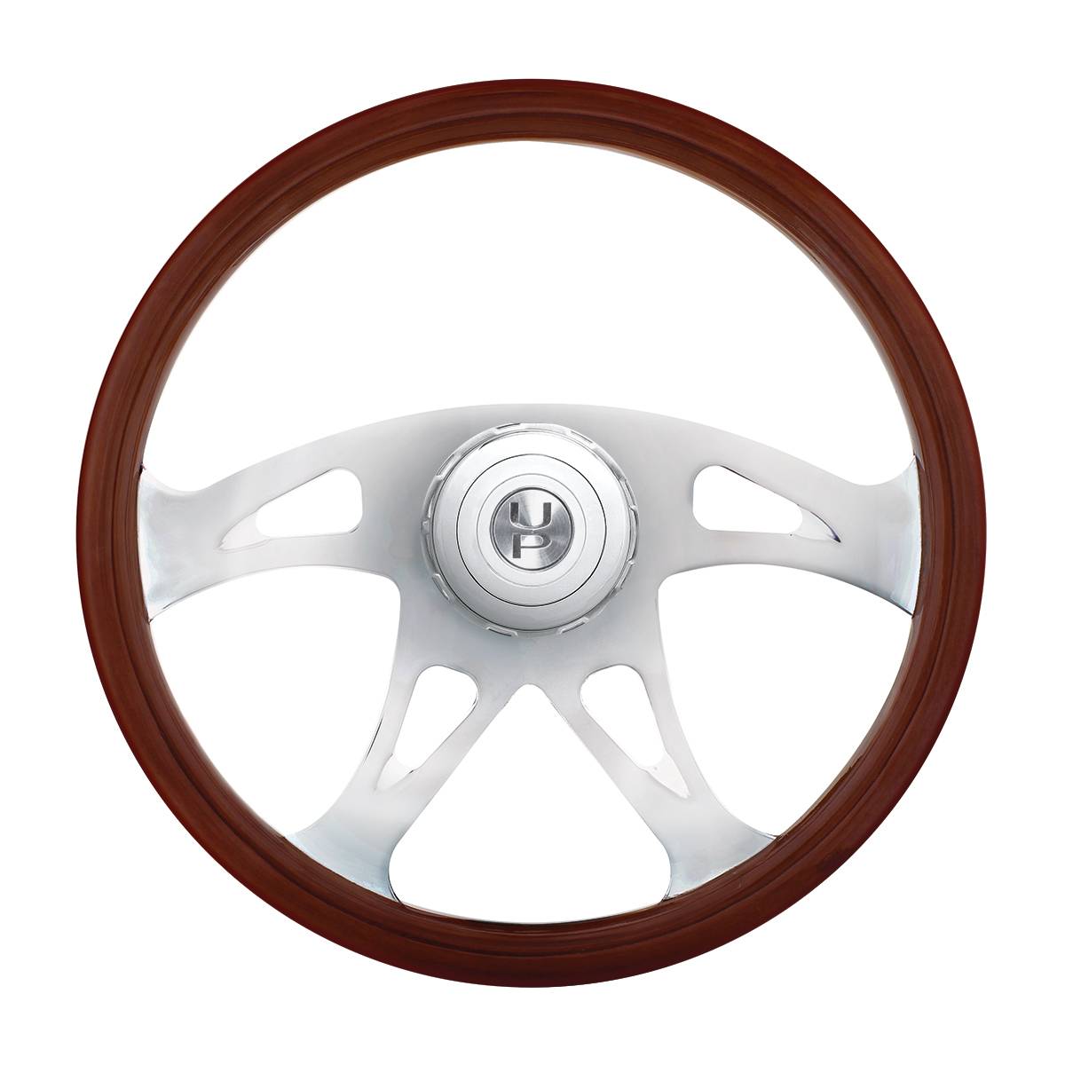 UNITED PACIFIC - UNITED PACIFIC - 88179 - VOLANTE DE MADERA ESTILO BOSS DE 18" CON KIT DE BOTÓN DE BUJE Y BOCINA PARA PETERBILT (2006+) Y KENWORTH (2003+)