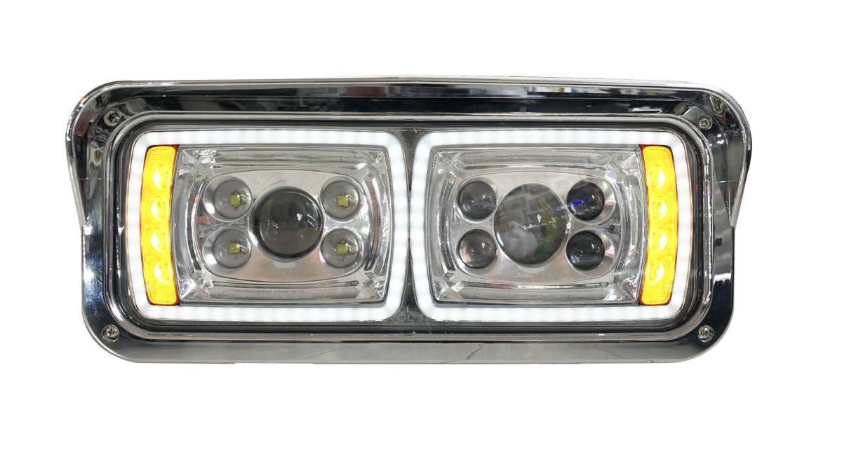 ATM - ATM - ATM-31157 - FARO ATM KENWORTH T800/T600/W900 FREIGHTLINER CLASIC PETERBILT 357/378/379 LEDS NEGRO LADO PASAJERO