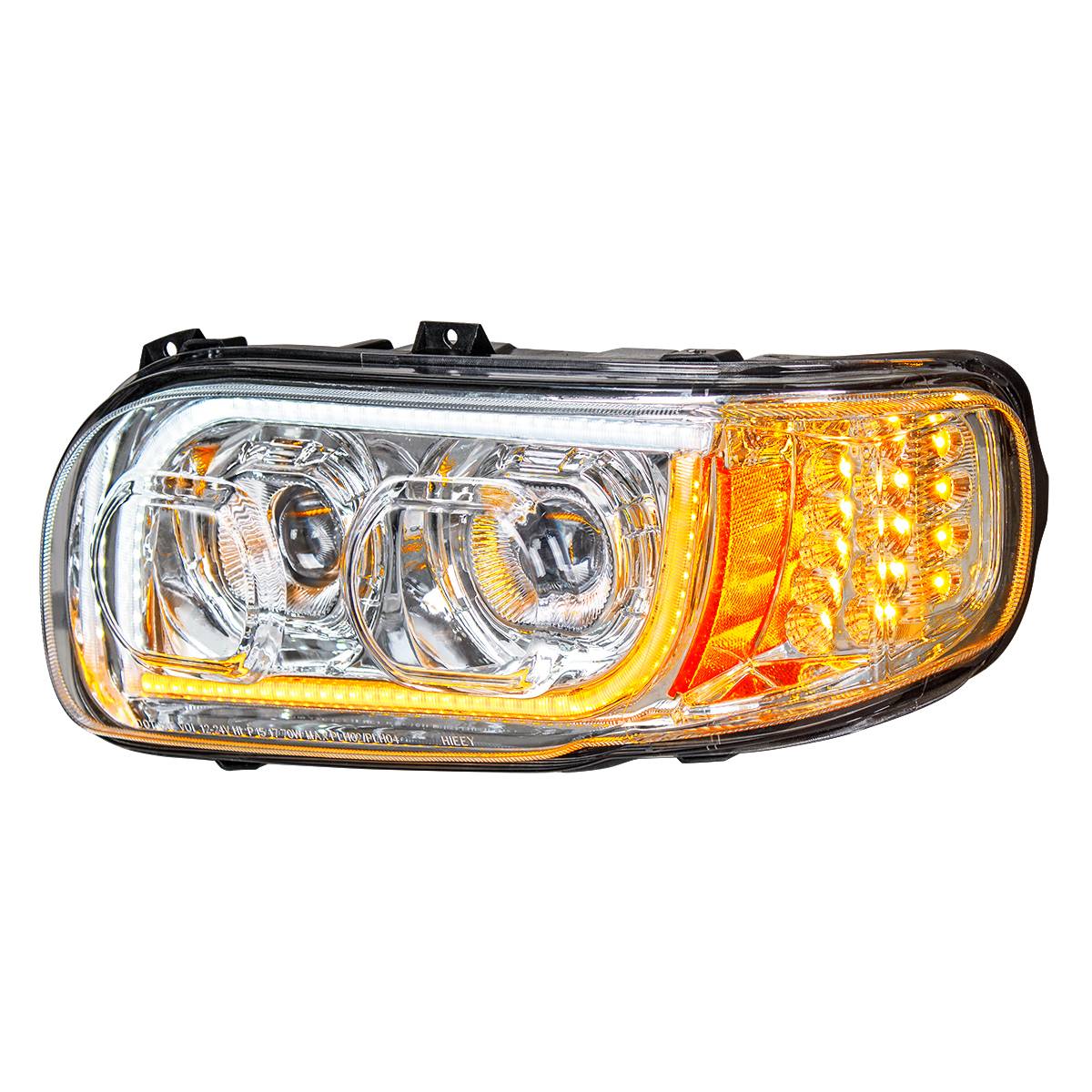UNITED PACIFIC - UNITED PACIFIC - 31144 - FARO LED CROMADO DE ALTA POTENCIA CON GIRO DE 16 LED Y BARRA DE 57 LED PARA CONDUCTOR PETERBILT 389 2008-2023