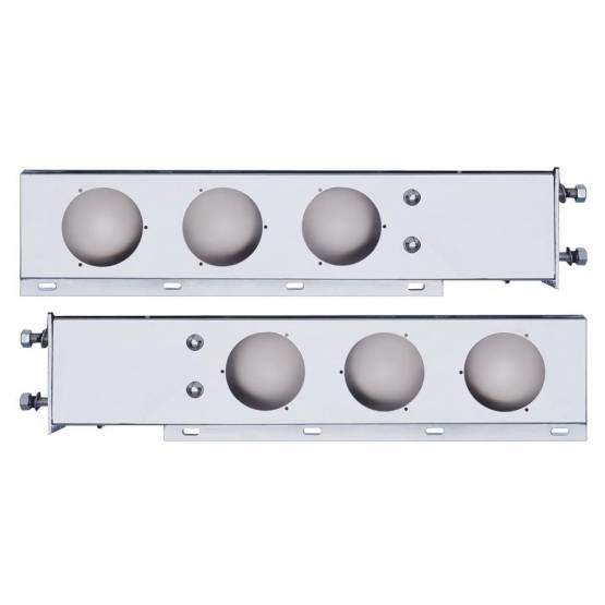 UNITED PACIFIC - UNITED PACIFIC - 31616 - BARRA DE LUCES CON RESORTE CROMADA CON PATRÓN DE PERNOS DE 3-3/4" CON RECORTES DE LUCES DE 6X 4" (PAR)