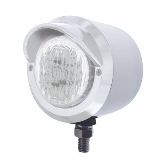 UNITED PACIFIC - UNITED PACIFIC - 31901 - LUZ INOXIDABLE DE UNA SOLA CARA DE 2-1/2" CON 13 LUZ LED DE 2-1/2" Y VISERA - LED ÁMBAR/LENTE TRANSPARENTE