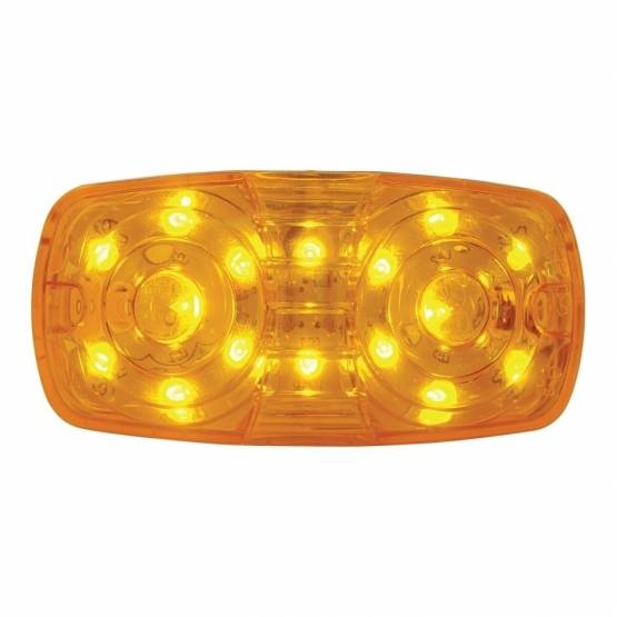 UNITED PACIFIC - UNITED PACIFIC - 38225 - LUZ RECTANGULAR DE 16 LED DE 4" X 2" (LIQUIDACIÓN/MARCADOR) - LED ÁMBAR/LENTE ÁMBAR
