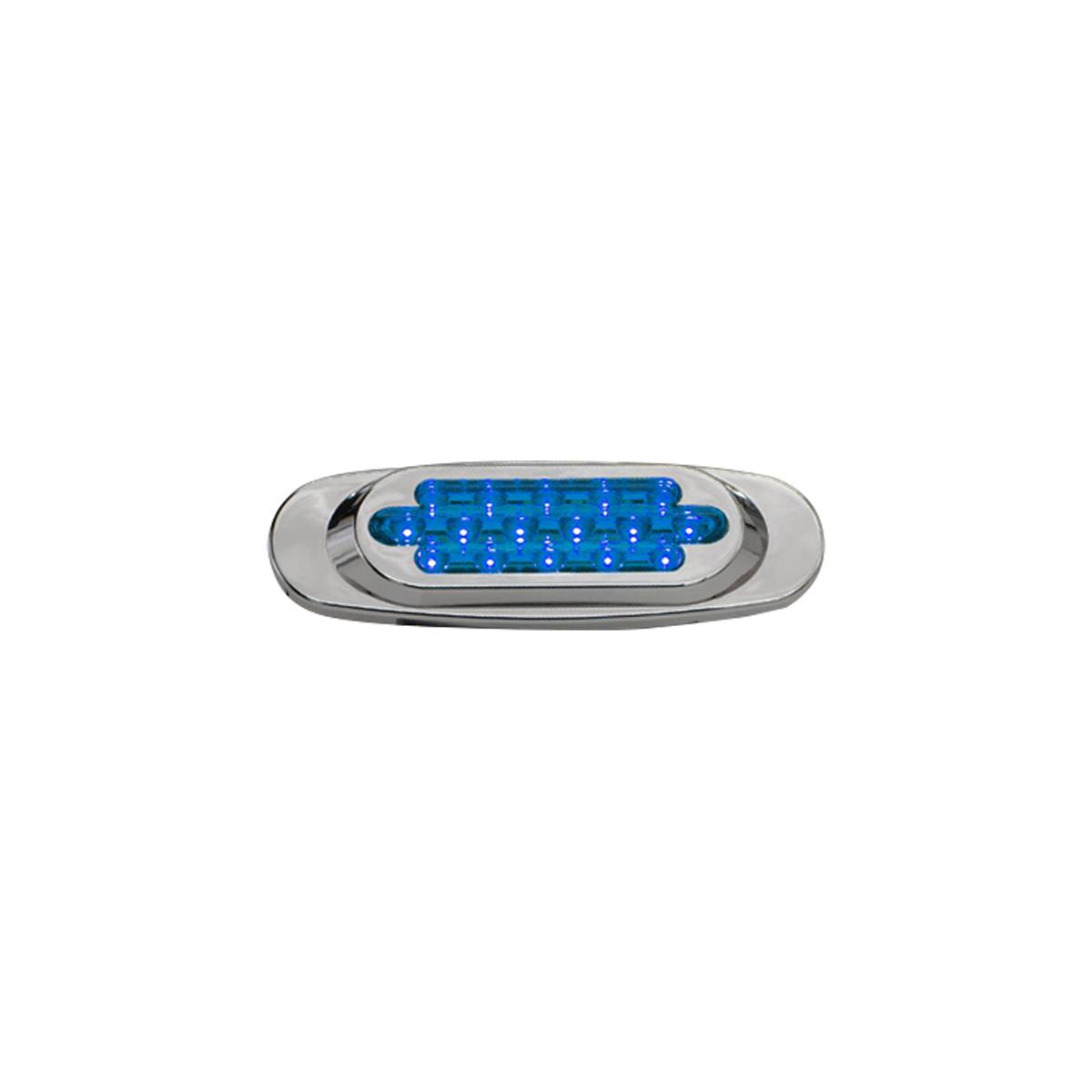 ATM - ATM - 1002AZ - PLAFON ATM 16 LEDS AZUL OVALADO 16.4 X 5.3 X 2.2 CENTIMETROS BISEL PLASTICO CROMADO 12-24V