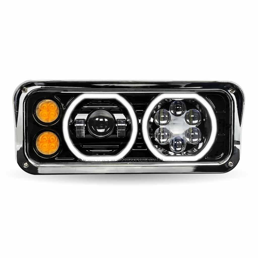 TRUX - TRUX - TLED-H123 - FARO TRUX KENWORTH T600/T800/W900A/W900B/W900L PETERBILT 365/378/379 LEDS HALO NEGRO LADO PASAJERO
