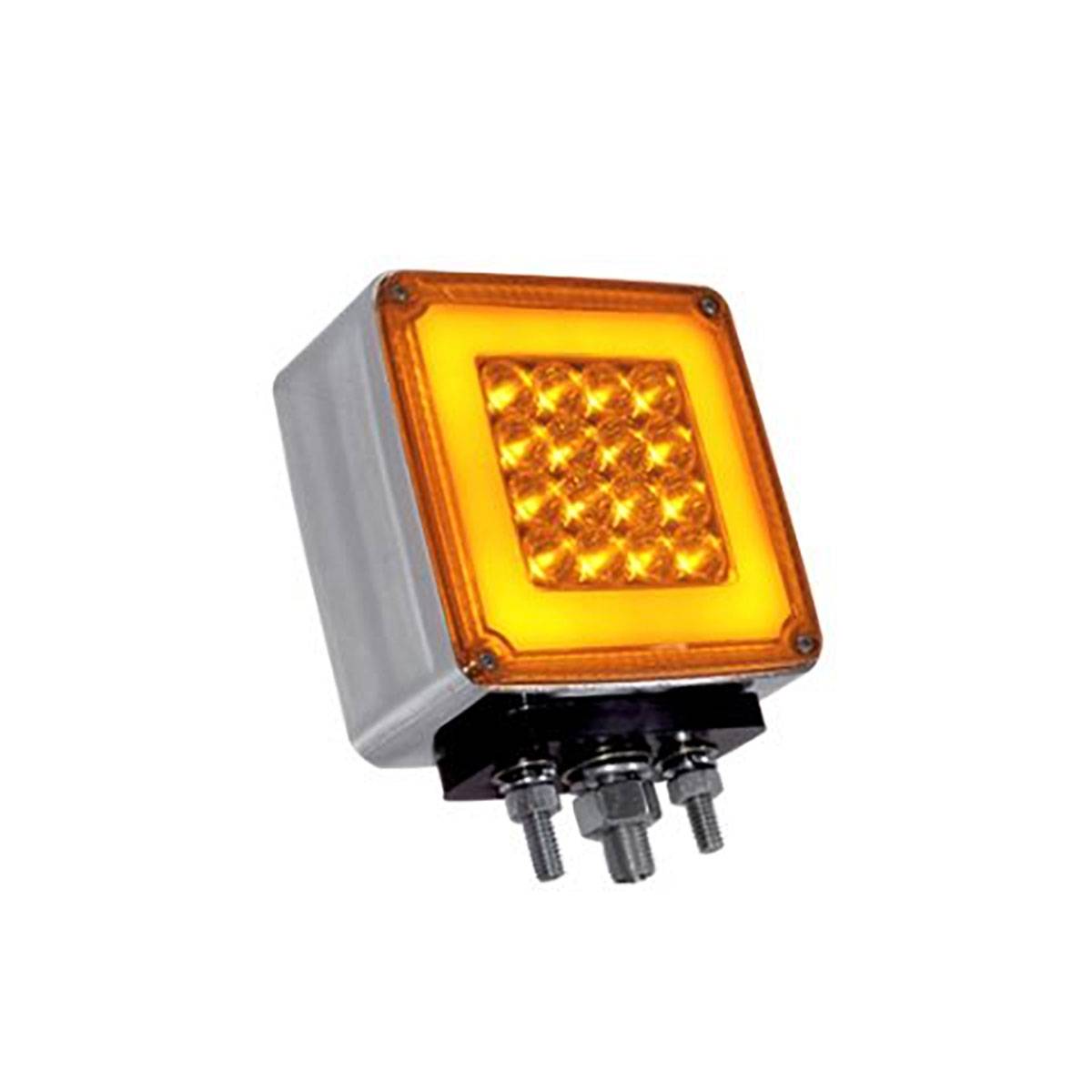 ATM - ATM - 1040 - PLAFON DIRECCIONAL ATM 76 LEDS AMBAR/ROJO CUADRADA 12 X 11.3 X 6.4 CM HALO 3 TORNILLOS CROM. 12-24V