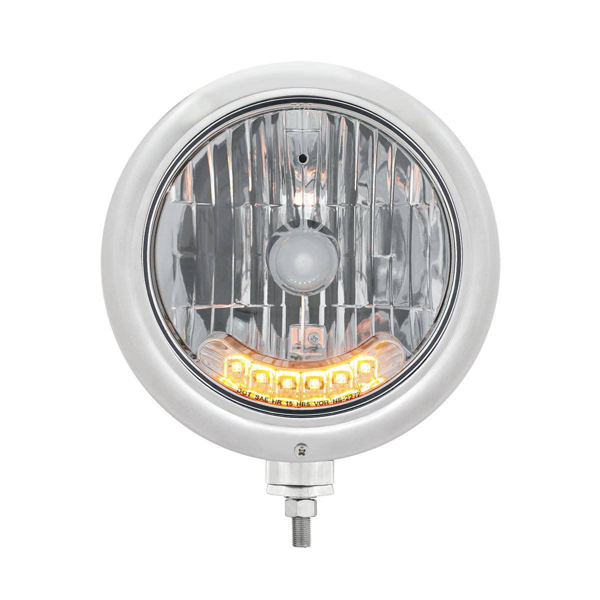 UNITED PACIFIC - UNITED PACIFIC - 32508 - FARO CLÁSICO DE ACERO INOXIDABLE BOMBILLA H4 CON 6 LED ÁMBAR