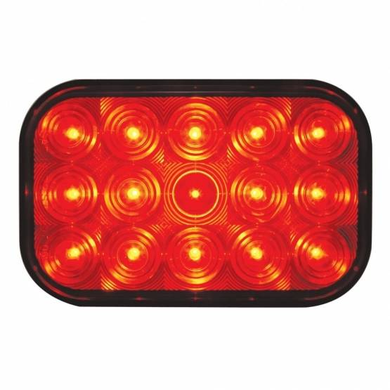 UNITED PACIFIC - UNITED PACIFIC - 38747 - LUZ RECTANGULAR DE 15 LED (PARADA, GIRO Y TRASERA) - LED ROJA/LENTE ROJA