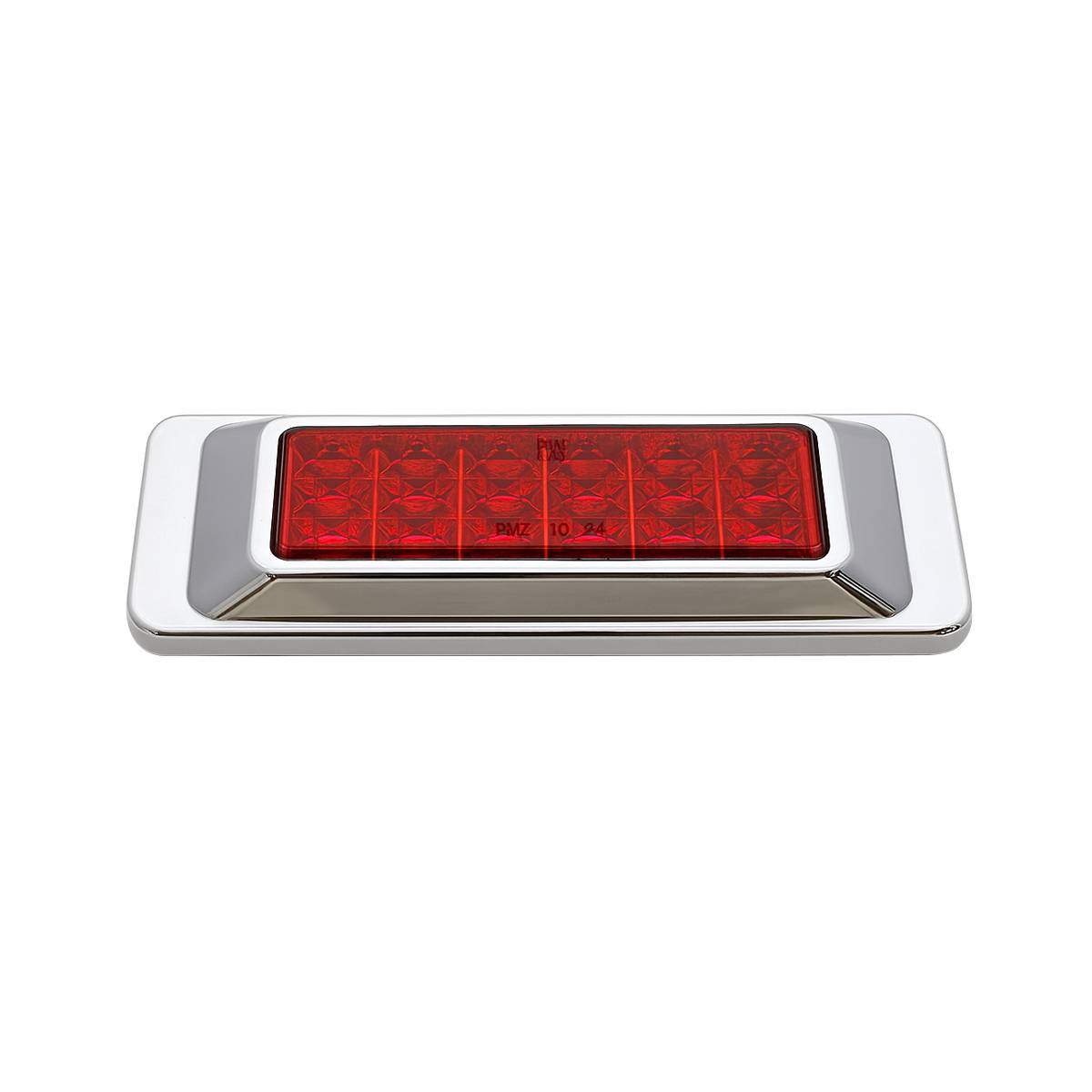 ATM - ATM - 1036R - PLAFON ATM 18 LEDS ROJO RECTANGULAR 6 1/4" X 2" BISEL CROMADO 12-24V
