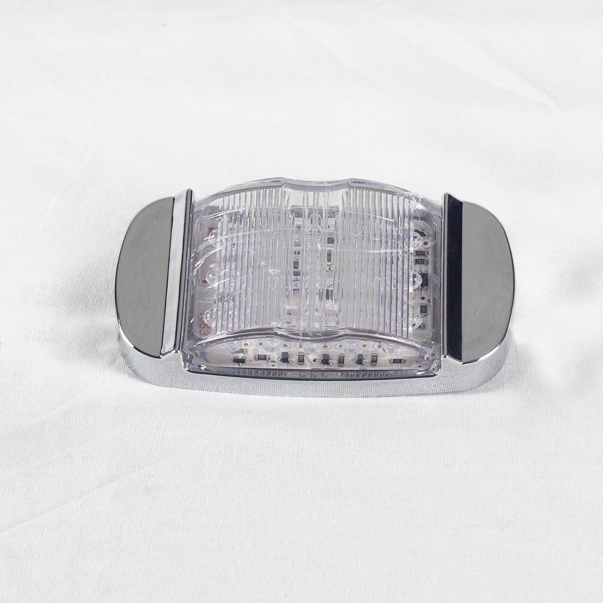 ATM - ATM - ATM-39905AP - PLAFON ATM 14 LEDS AMBAR / ROSA MICA CLARA CON ESTROBO RECTANGULAR TIPO CARRITO BISEL CROMADO 12-24V