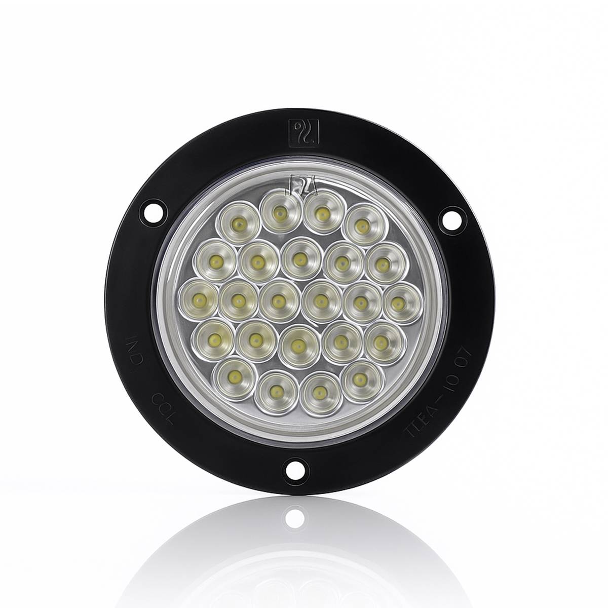 ATM - ATM - 1007RN-P3 - PLAFON ATM 24 LEDS ROJO REDONDO 4 PULG BISEL PLASTICO ABS NEGRO 12-24V 3 PIEZAS