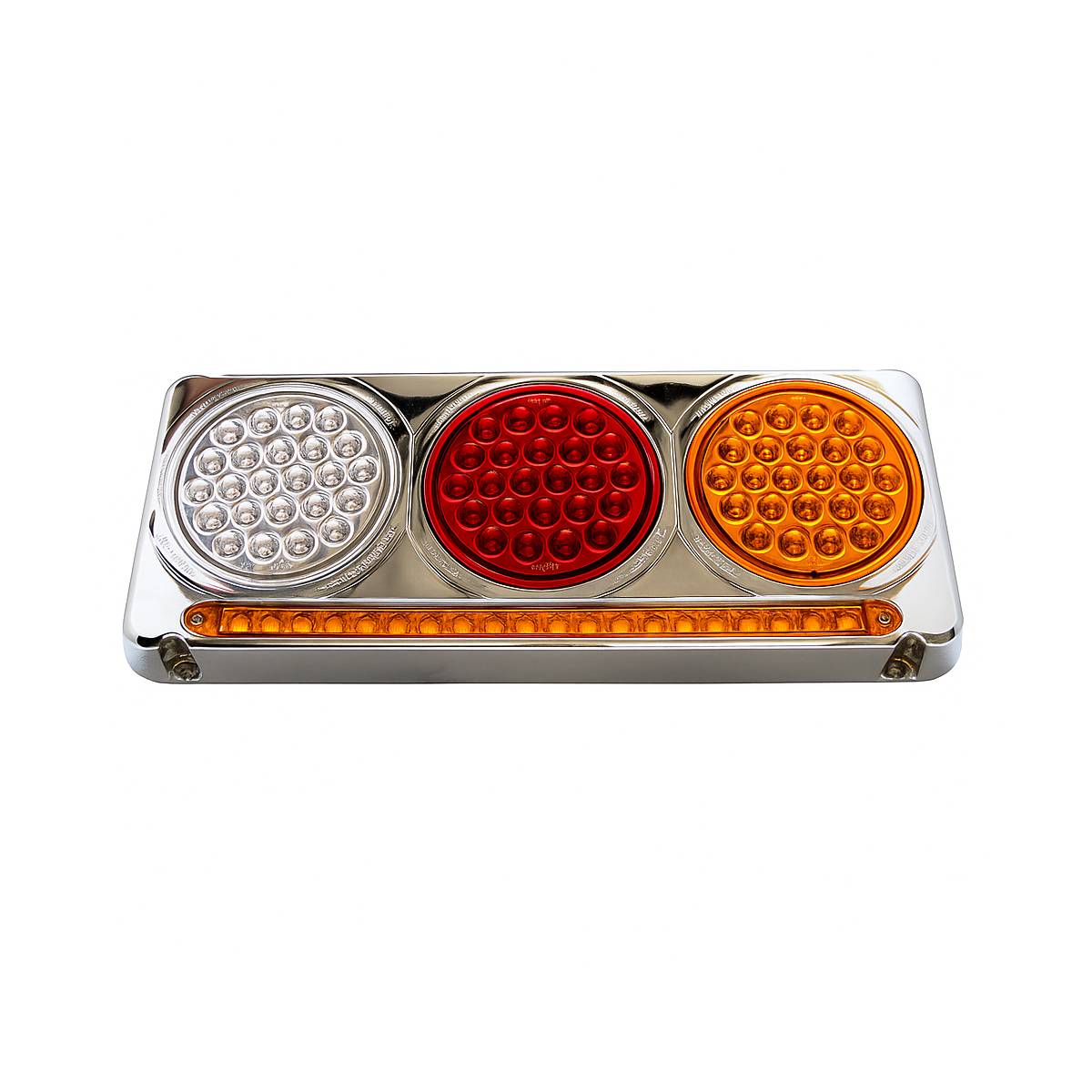 ATM - ATM - 1007STR - PLAFON BARRA ATM 92 LEDS AMBAR/ROJO/BLANCO BISEL PLASTICO CROMADO 12-24V