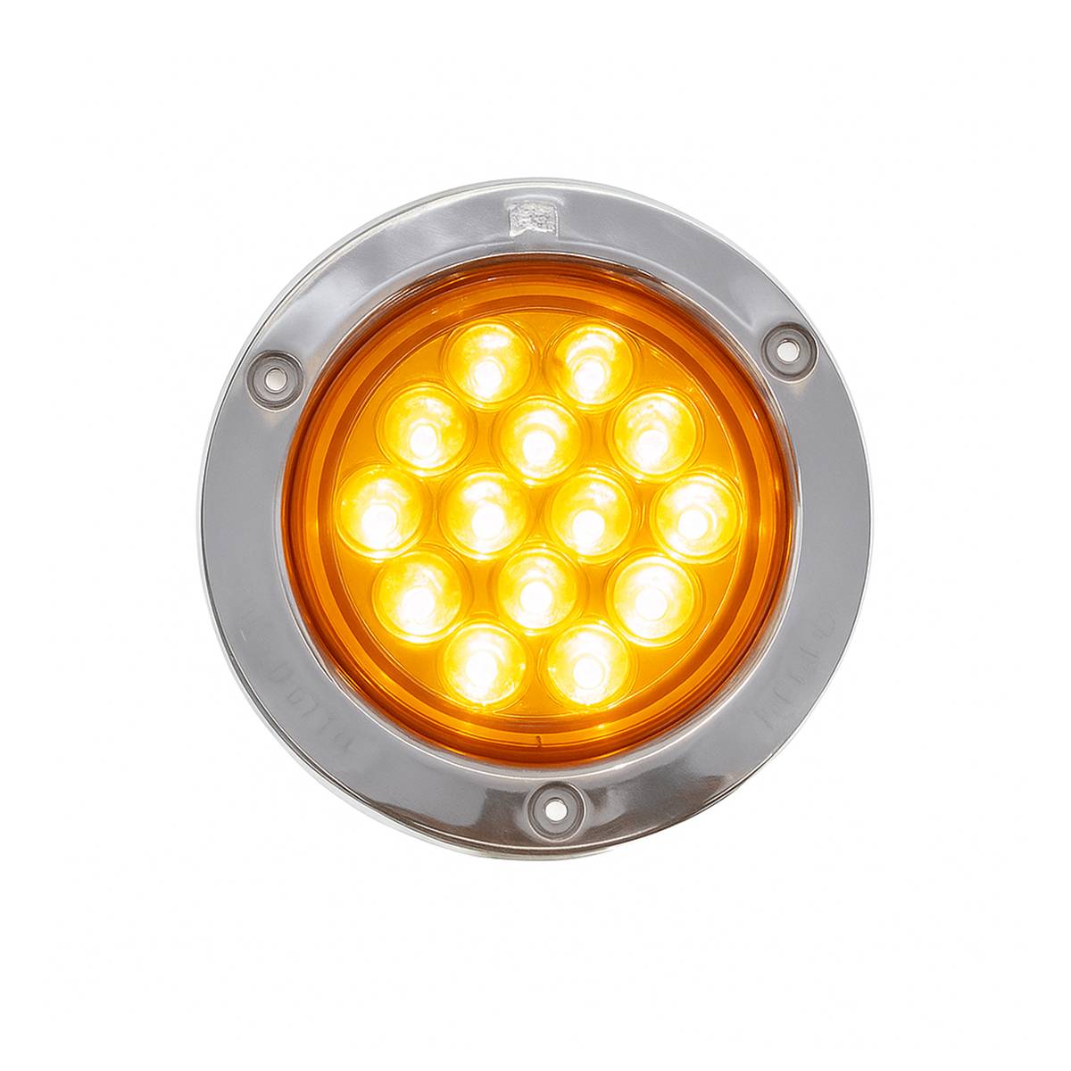 ATM - ATM - 1010A - PLAFON AMBAR 14 LEDS AMBAR REDONDO 3" ARO ACERO INOXIDABLE 24V