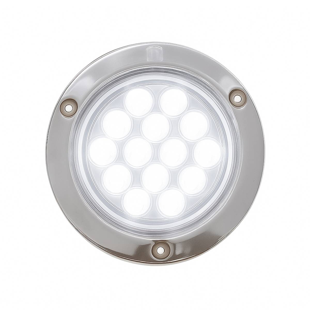 ATM - ATM - 1010B - PLAFON BLANCO 14 LEDS BLANCO REDONDO 3" ARO ACERO INOXIDABLE 24V