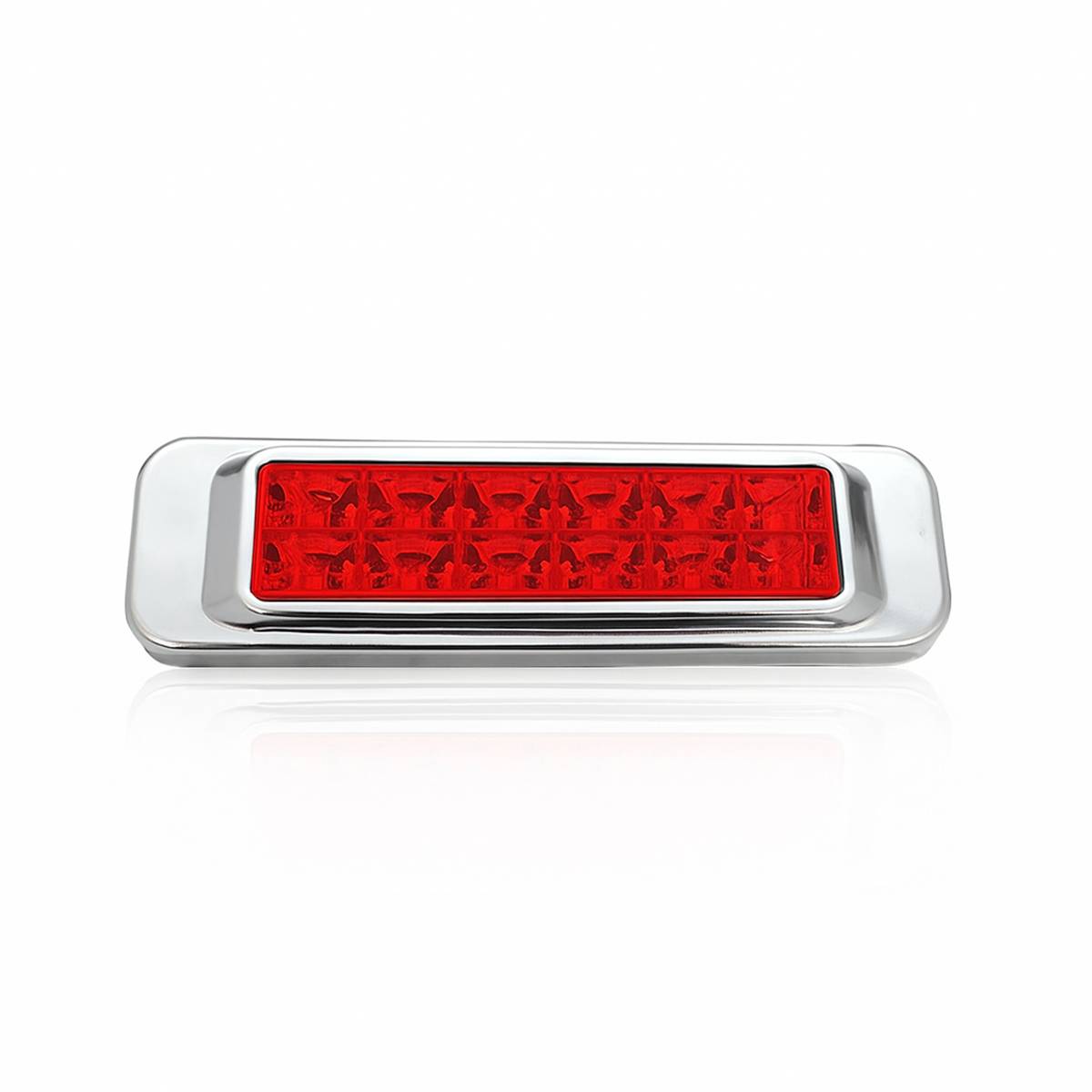 ATM - ATM - 1035R - PLAFON LATERAL 12 LEDS ROJO 14.3 X 4.1 X 16 ARO ABS CROMADO