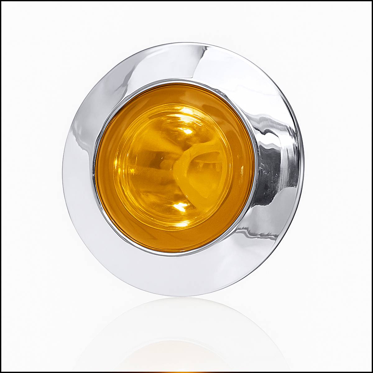 ATM - ATM - 1037 - PLAFON ATM 1 LEDS AMBAR REDONDO 1/2" BISEL CROMADO 12-24V