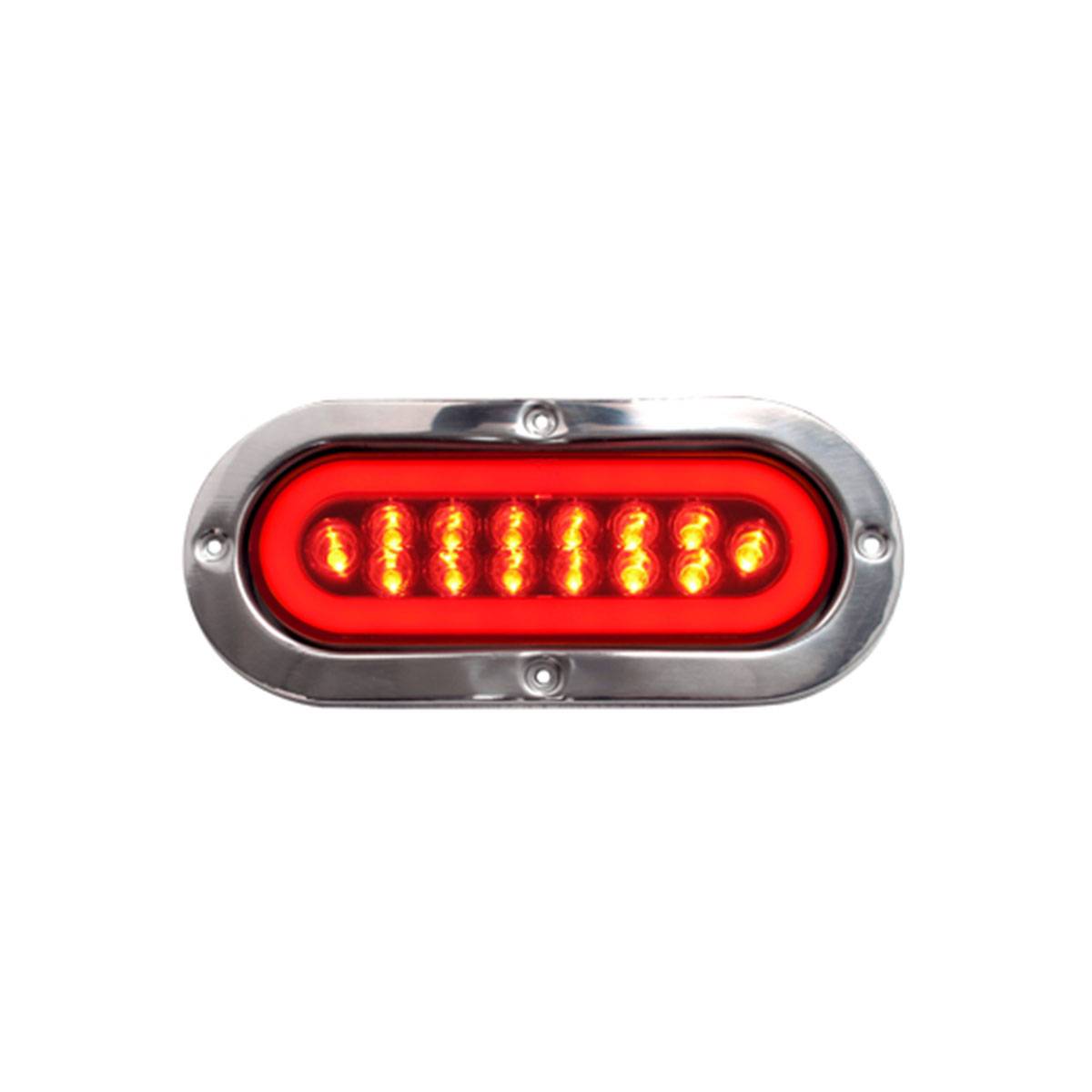 ATM - ATM - 1039R-P3 - PLAFON ATM 35 LEDS ROJO HALO 6 1/4 X 2 1/4 PULG.BISEL ACERO CR 12-24V (3 PIEZAS)