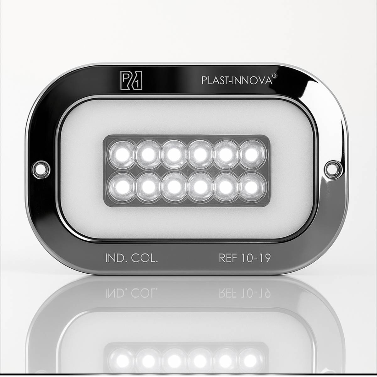 ATM - ATM - 1042 - PLAFON ATM 36 LEDS BLANCO RECTANGULAR 5 1/4" 3 1/4" BISEL ACERO CROMADO 12-24V