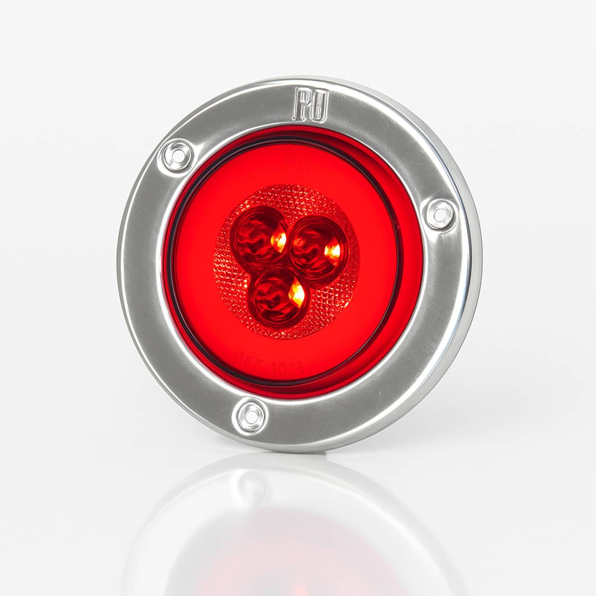 ATM - ATM - 1051R - PLAFON STOP 12 LEDS ROJO HALO REDONDO 2 1/2" ARO ACERO INOXIDABLE MONTAJE 3 TORNILLOS 124V
