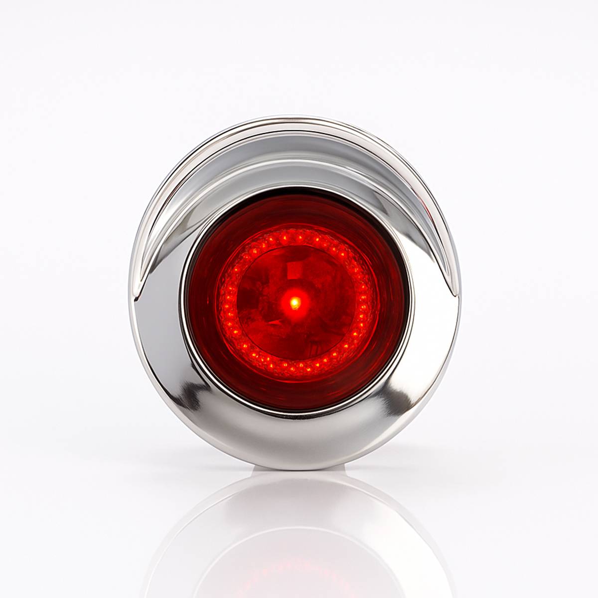 ATM - ATM - 1053VR - PLAFON ATM 1 LED ROJO REDONDO 1" BISEL CON VISERA CROMADO 12-24V PAR