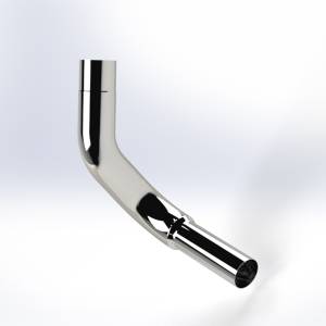 EXFLEX - EXFLEX - ECK12716050-R - CODO CROMADO 6" LARGO 45" KENWORTH W900L AEROCAB 2003-2006 CON REDUCCION A 5" OD LADO PASAJERO