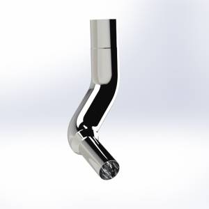 EXFLEX - EXFLEX - ECK86167050-R - CODO CROMADO 7" LARGO 45" KENWORTH W900L AEROCAB 1995-2002 CON REDUCCION A 5" OD LADO PASAJERO