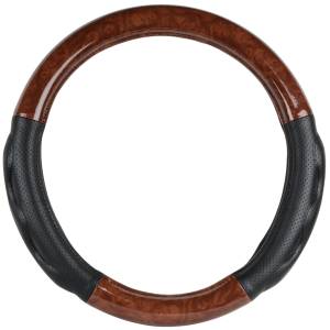 GRAND GENERAL - GRAND GENERAL - 54050 - CUBIERTA PARA VOLANTE 18" DE MADERA OBSCURA CON ALMOHADILLAS NEGRAS