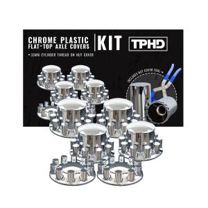 ATM - ATM - ATM-10317 - JUEGO DE COPAS ATM UNEMOUNT 2 DELANTERAS, 4 TRASERAS Y 60 COPAS DE TUERCA CILINDRICAS 33MM CROMADAS