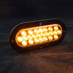 ATM - ATM - 1017AN - PLAFON ATM 24 LEDS AMBAR OVALADA 6 1/4" X 2 1/4" BISEL PLASTICO NEGRO 12-24V