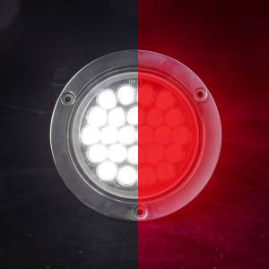 ATM - ATM - ATM-1007BCRB - PLAFON ATM 24 LEDS ROJO/BLANCO 4" BISEL ACERO INOXIDABLE 12-24V