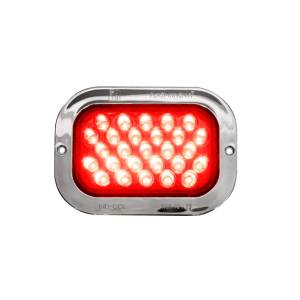 ATM - ATM - 1019R - PLAFON ATM 27 LEDS ROJO RECTANGULAR 5 1/4" X 3 1/4" BISEL ACERO INOXIDABLE 12-24V