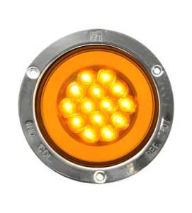 ATM - ATM - 1030A - PLAFON ATM 32 LEDS AMBAR REDONDO 4" HALO BISEL ACERO INOXIDABLE 12-24V
