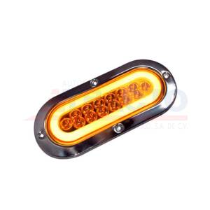 ATM - ATM - 1039A - PLAFON ATM 35 LEDS AMBAR OVALADO 6 1/4" X 2 1/4" HALO BISEL ACERO INOXIDABLE12-24V