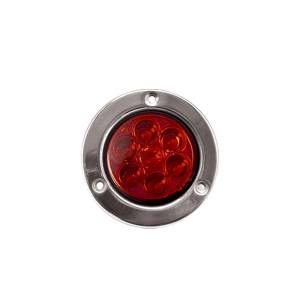 ATM - ATM - 1020R - PLAFON ATM 7 LEDS ROJO REDONDO 2" BISEL ACERO INOXIDABLE 12-24V