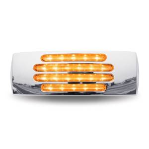 TRUX - TRUX - TLED-FTCA - PLAFON TRUX 22 LEDS AMBAR MICA CLARA RECTANGULAR 2"X 6" BISEL PLASTICO CROMADO