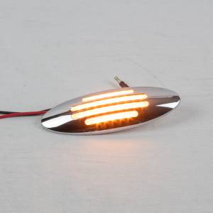 TRUX - TRUX - TLED-FX103 - PLAFON TRUX 28 LEDS AMBAR/AZUL OVALADO 4" X 2.13" BISEL CROMADO MICA CLARA