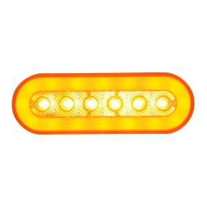 UNITED PACIFIC - UNITED PACIFIC - 37129 - GLOLIGHT OVALADA DE 22 LED DE 6" (SEÑAL DE GIRO) - LED ÁMBAR/LENTE ÁMBAR