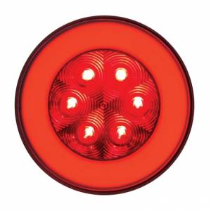 UNITED PACIFIC - UNITED PACIFIC - 37132 - GLOLIGHT REDONDA DE 21 LED DE 4" (PARADA, GIRO Y COLA) - LED ROJO/LENTE ROJA