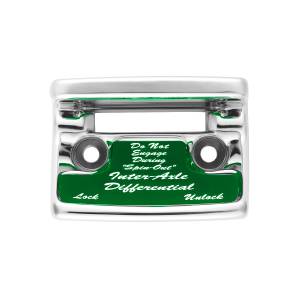UNITED PACIFIC - UNITED PACIFIC - 21011 - PROTECCIÓN DEL INTERRUPTOR DE DIFERENCIAL/EJE DE PLÁSTICO CROMADO CON ETIQUETA BRILLANTE PARA FREIGHTLINER 1990-2010 CLASSIC-GREEN