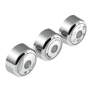 UNITED PACIFIC - UNITED PACIFIC - 42426 - TAPAS DE DIAL DE 6 PIEZAS PARA CONTROL DE A/C DE PLÁSTICO CROMADO PARA FREIGHTLINER CASCADIA 2018-2023