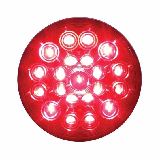 UNITED PACIFIC - UNITED PACIFIC - 39821 - LUZ REDONDA DE 4" "COMPETITION SERIES" DE 21 LED (PARADA, GIRO Y TRASERA) - LED ROJO/LENTE ROJA