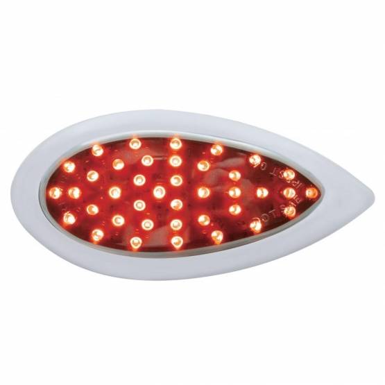 UNITED PACIFIC - UNITED PACIFIC - 39900 - LUZ AUXILIAR "LÁGRIMA" DE 39 LED CON BISEL - LED ROJO/LENTE CROMADA