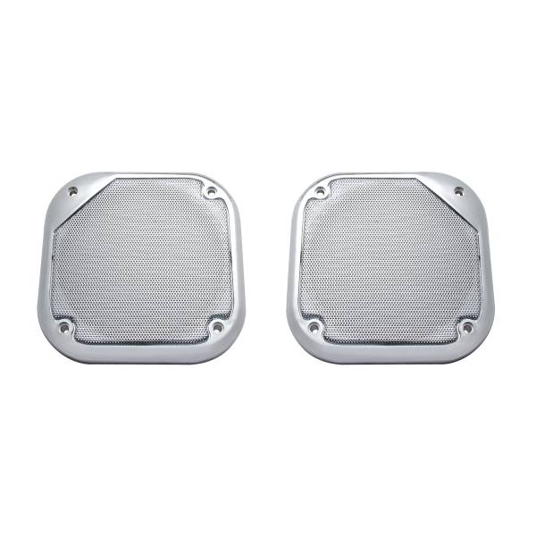 UNITED PACIFIC - UNITED PACIFIC - 40914 - TAPA DE ALTAVOZ CUADRADA CROMADA DE 5-1/2" PARA VARIOS MODELOS FREIGHTLINER Y KENWORTH (PAR)