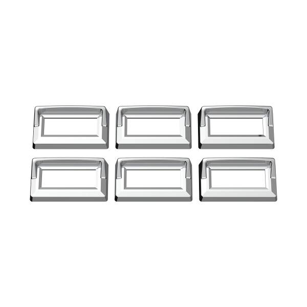 UNITED PACIFIC - UNITED PACIFIC - 40957 - CUBIERTAS DE PLÁSTICO CROMADO PARA ETIQUETAS DE INTERRUPTOR CON VISERA PARA KENWORTH DE 2005 Y ANTIGUOS (PAQUETE DE 6)
