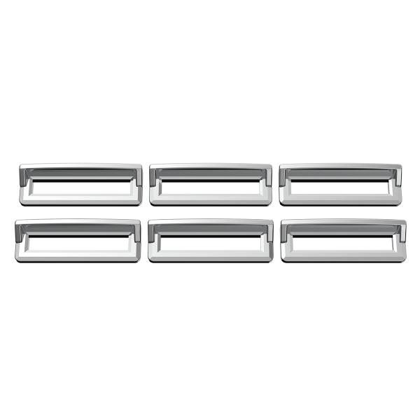 UNITED PACIFIC - UNITED PACIFIC - 40958 - CUBIERTAS DE ETIQUETAS DE INTERRUPTOR DE PLÁSTICO CROMADO CON VISERA PARA FREIGHTLINER CLASSIC/FLD (PAQUETE DE 6)