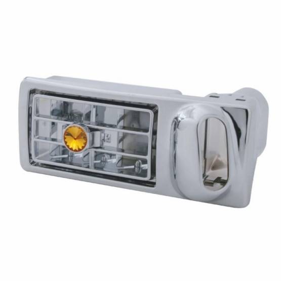 UNITED PACIFIC - UNITED PACIFIC - 41515 - VENTILACIÓN DE A/C DE PLÁSTICO CROMADO CON CRISTAL DE COLOR PARA KENWORTH 2002-2005 - CRISTAL ÁMBAR - PASAJERO
