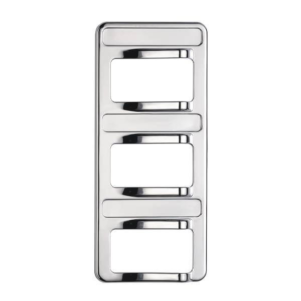 UNITED PACIFIC - UNITED PACIFIC - 41768 - TAPA DE INTERRUPTORES DE 3 BALANCES CROMADA PARA PETERBILT 579 (2012-2019) Y 567 (2014-2019) - 3 INTERRUPTORES