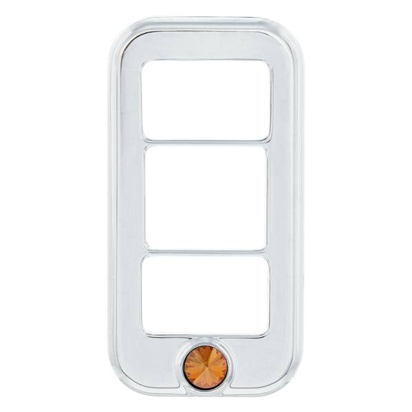 UNITED PACIFIC - UNITED PACIFIC - 42040 - TAPA DE INTERRUPTOR DE BALANCÍN DE 3 ABERTURAS Y CRISTAL DE COBRE PARA FREIGHTLINER (PACK DE 3)