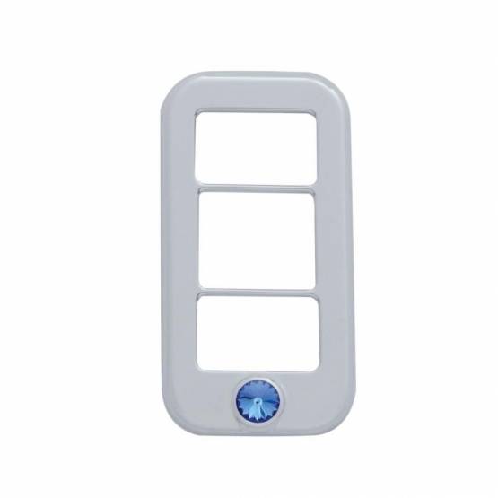 UNITED PACIFIC - UNITED PACIFIC - 42041 - TAPA DE INTERRUPTOR DE BALANCÍN DE 3 ABERTURAS Y CRISTAL AZUL PARA FREIGHTLINER (PACK DE 3)