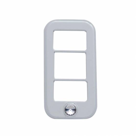 UNITED PACIFIC - UNITED PACIFIC - 42042 - TAPA DE INTERRUPTOR DE BALANCÍN CON 3 ABERTURAS Y CRISTAL TRANSPARENTE PARA FREIGHTLINER (PACK DE 3)